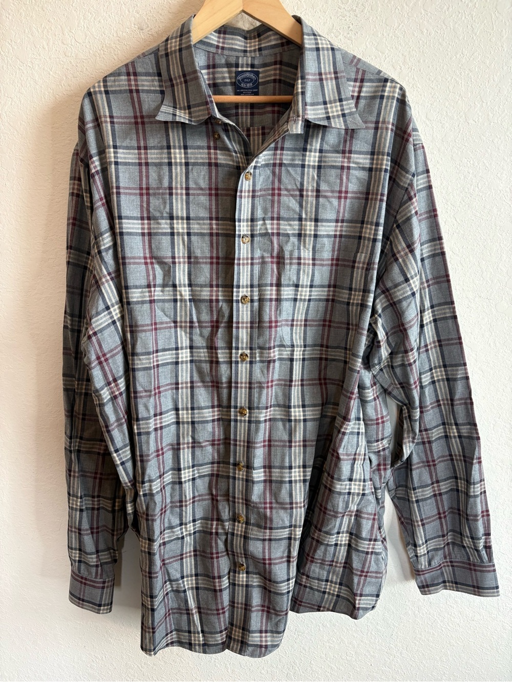 Brooks Brothers Men’s Long Sleeve Plaid Button Down 2XL Tall
